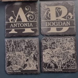 Coaster Ardezie cu Harta